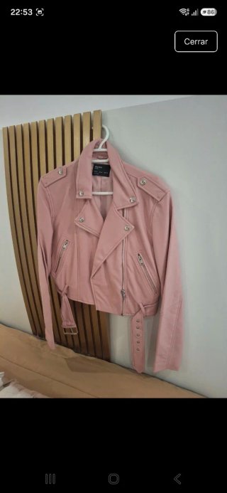 Chaqueta Biker Rosa Bershka