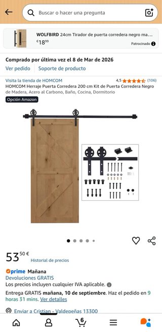 Soporte para puerta corredera