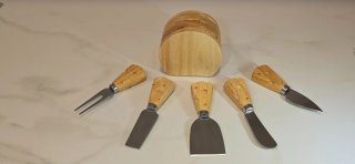 Set de Cuchillos para Queso Madera y Metal
