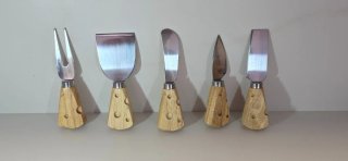 Set de Cuchillos para Queso Madera y Metal