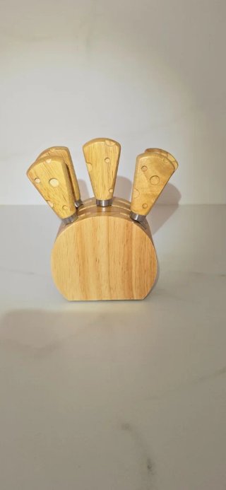 Set de Cuchillos para Queso Madera y Metal