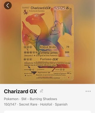 Carta Pokémon Charizard GX 150/147 Holofoil