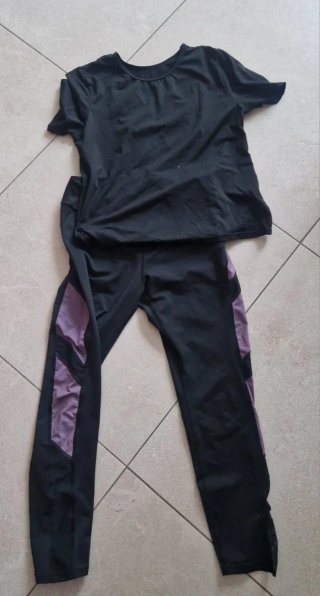 Completo allenamento donna nero/viola