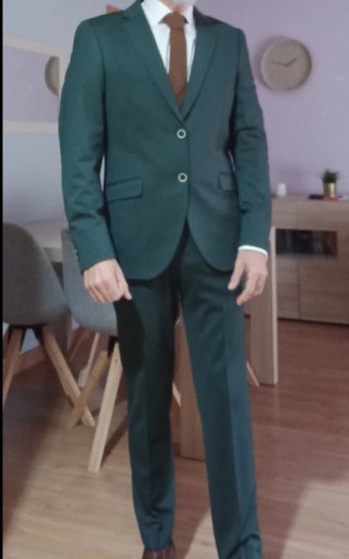 Traje de chaqueta verde para ceremonia
