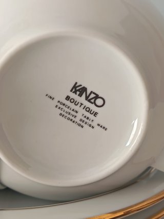 Set 6 Tazze Caffè con Piattini Dorati Kanzo
