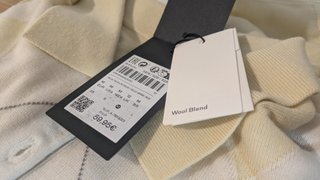 Jersey polo Massimo Dutti rombos vainilla/blanco