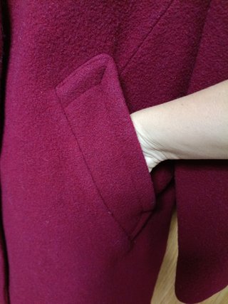 Abrigo chaquetón marinero burdeos talla L 80% Lana