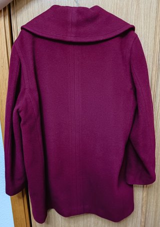 Abrigo chaquetón marinero burdeos talla L 80% Lana