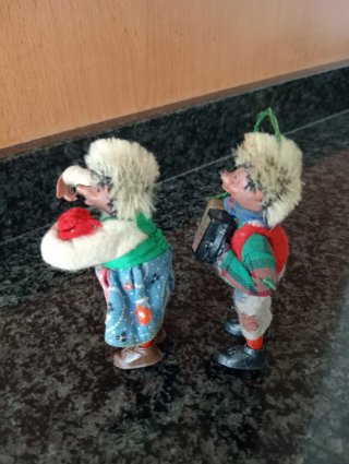 Pareja muñecos erizo vintage Mecki años 50