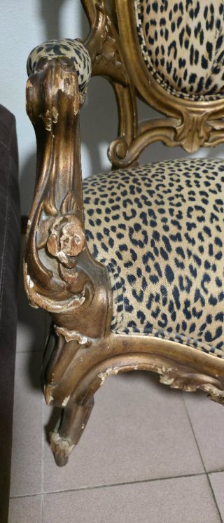 Sillón Barroco Luis XV Estilo Leopardo