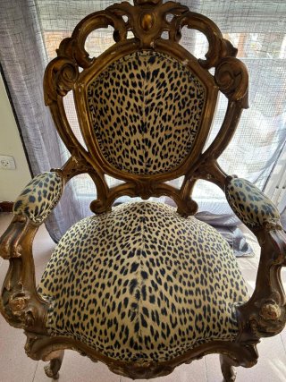 Sillón Barroco Luis XV Estilo Leopardo