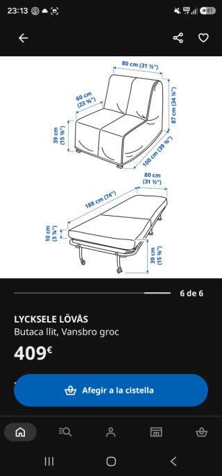 Sillón Cama IKEA Lycksele