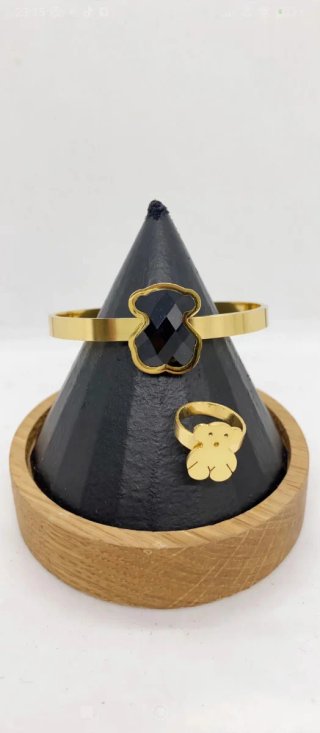 Conjunto de Joyas  Tous Oso Negro y Dorado