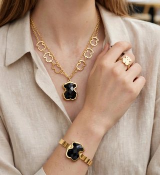 Conjunto de Joyas  Tous Oso Negro y Dorado