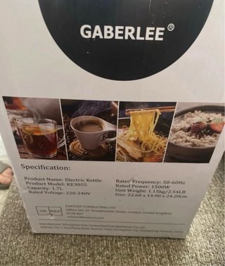Hervidor Eléctrico GABERLEE 1.7L