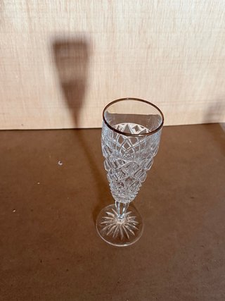 Juego 48 piezas cristal tallado dorado