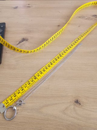Collar PANDORA Plata - Cierre en T y Colgante O