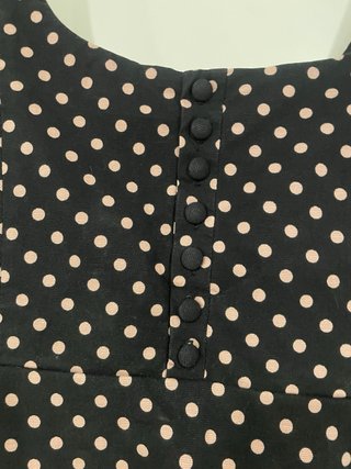 Vestido Pin-up Mango Lunares Negro Rosa