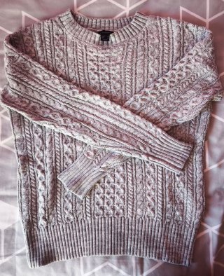 Jersey New Look gris trenzado talla S