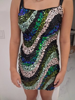 Vestido lentejuelas fiesta corto
