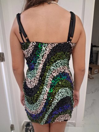 Vestido lentejuelas fiesta corto