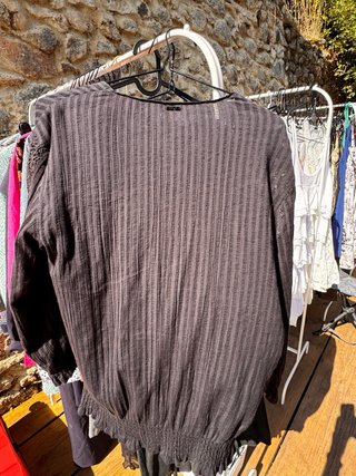 Blusa Replay Negra con Encaje Boho Chic