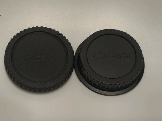 Tapas de objetivo y cámara Canon