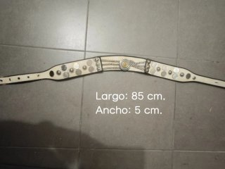 Cinturón Mexicano Monedas Plata Blanco 85cm