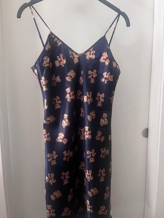 Camisón satén ositos azul