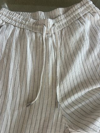 Pantalones anchos rayas grises