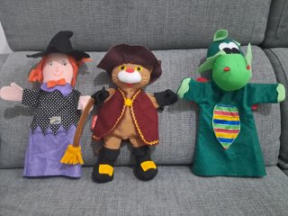 Lote marionetas tela y fieltro