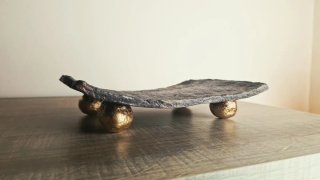 Vassoio decorativo in finta pietra ardesia