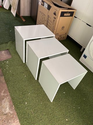Juego de 3 mesas auxiliares blancas