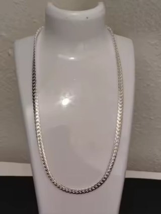 Collar Plata 925 Cadena Cubana Eslabones