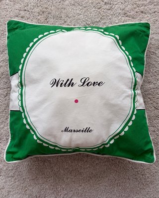 Cojín con Relleno IKEA “With Love Marseille” Verde