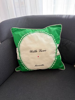 Cojín con Relleno IKEA “With Love Marseille” Verde
