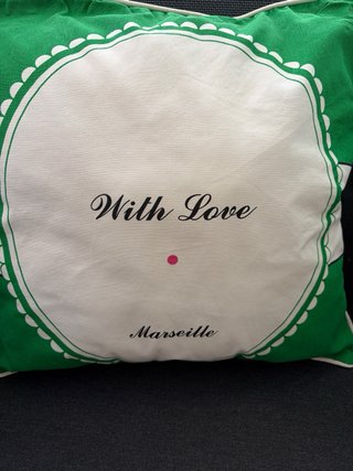 Cojín con Relleno IKEA “With Love Marseille” Verde