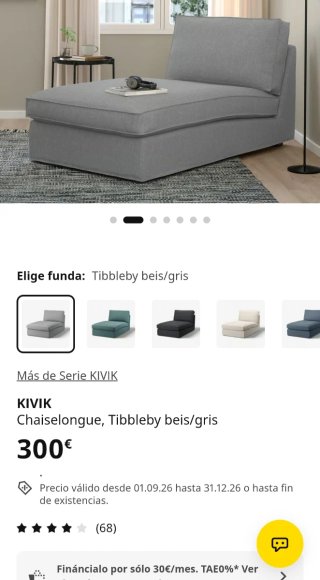 KIVIK Chaiselongue Gris Tibbleby