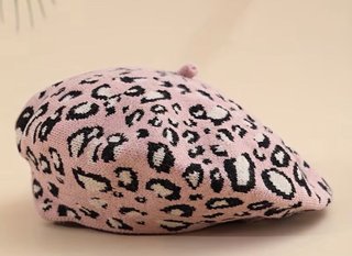 Boina Estampada Leopardo Rosa