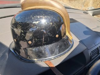 Casco Bombero Negro Dorado Vintage