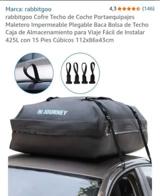 Cofre Techo Coche Plegable 425L Impermeable