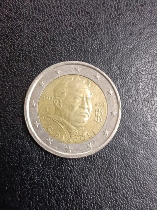 Moneda 2 euros Italia 2012 G. Pascoli