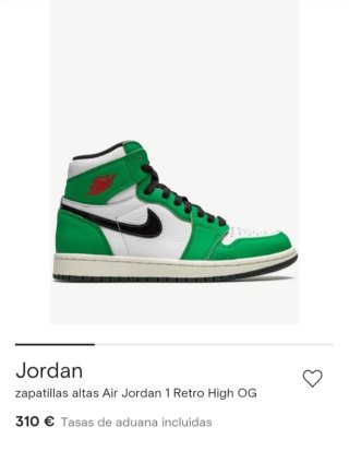 Nike Air Jordan 1 Verde Talla 39