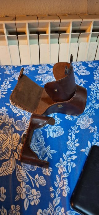 Funda de cuero para cámara