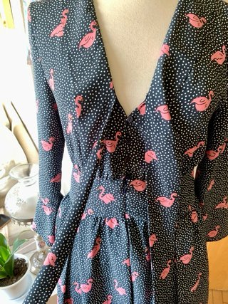Vestido Zara Flamencos Negro y Rosa