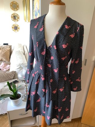 Vestido Zara Flamencos Negro y Rosa