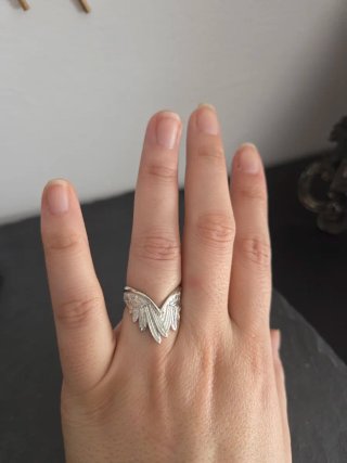Anillo Alas tono plata Ajustable