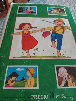 Álbum de cromos "Heidi" 1975, incompleto.