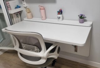 Escritorio Plegable Blanco y Gris