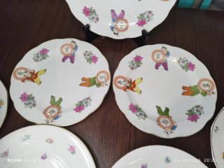 8 Platos Postre Porcelana Vintage